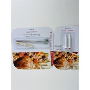 Everyday Living Stainless Steel 1 Pack Turkey 8 Lacers & 2 Turkey Timers